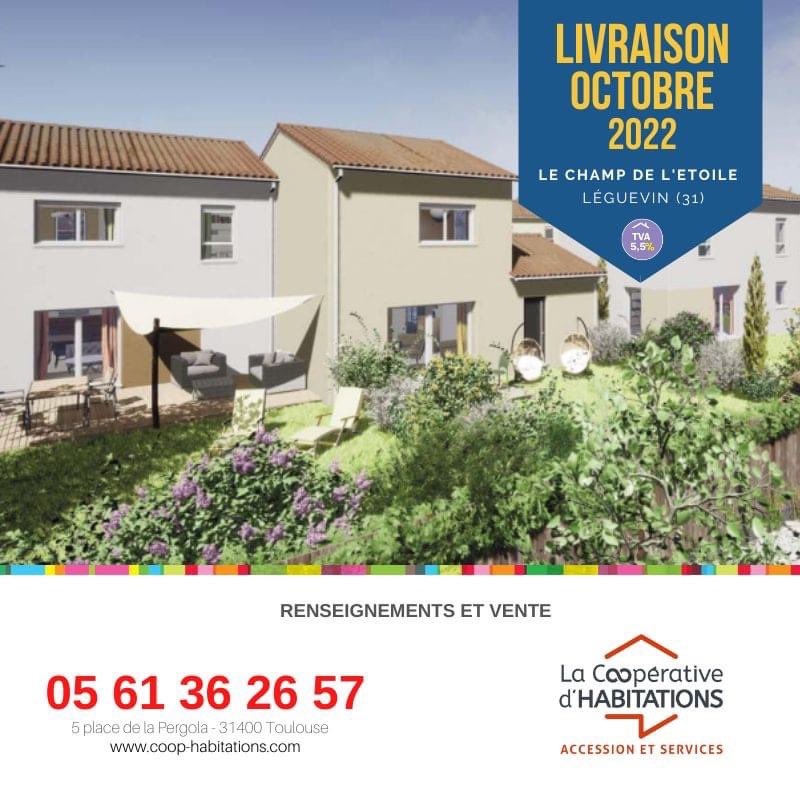 coophabitations's tweet photo. La résidence "Le champ de l'étoile" à #Léguevin et ses 12 #maisons avec jardin privatif et garage seront livrés courant Octobre 2022.
#immobilier #toulouse #programmeneuf https://t.co/fEUkRSMVuP