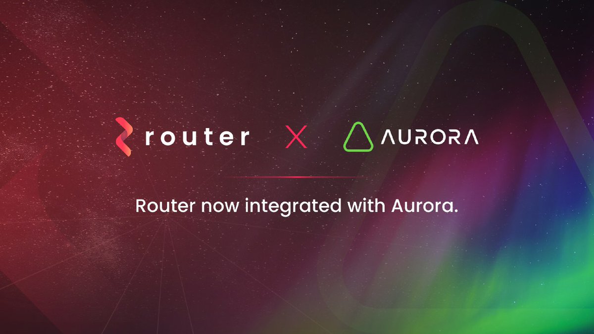 Router's Cross-chain ecosystem just got bigger ⚡️

After <a href="/ethereum/">Ethereum</a>, <a href="/0xPolygon/">Polygon</a>, <a href="/BNBCHAIN/">BNB Chain</a>, <a href="/cronos_chain/">Cronos</a>, <a href="/FantomFDN/">Fantom Opera</a>, @avalancheavax, <a href="/arbitrum/">Arbitrum</a> and @optimismFND.

Router Protocol has now successfully integrated <a href="/auroraisnear/">Aurora</a> into its cross-chain mesh 🚀

1/