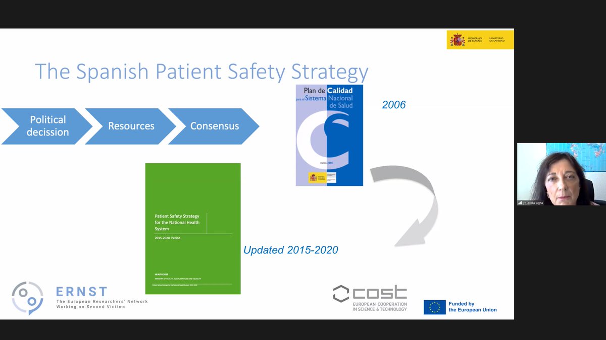 ERNST_CA19113's tweet photo. We're back from the break! Roundtable II starts with Yolanda Agra, Spanish Health Ministry.
We'll discuss about Institutional leadership, National Strategies to improve patient safety in Europe and shared challenges. ๐ค๐ช๐บ
#ERNST #SecondVictim #CostAction #CA19113 #IIIForum https://t.co/eznBQ6IUJd