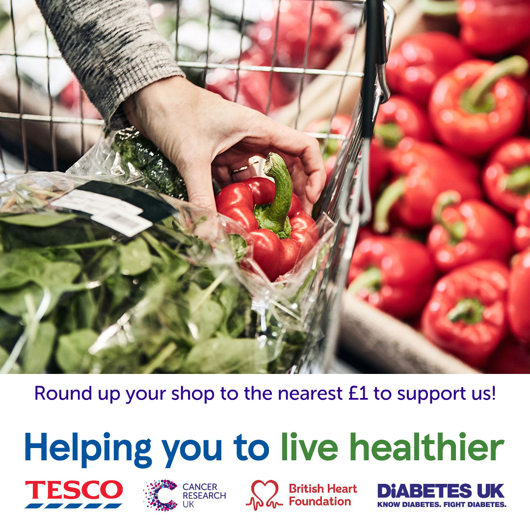 Happy Friday! This weekend is your last chance to round up your <a href="/Tesco/">Tesco</a> shop to the nearest £1 at a self-service till ⏰ You'll be supporting our our life-saving research, <a href="/TheBHF/">British Heart Foundation</a> and <a href="/DiabetesUK/">Diabetes UK</a>!