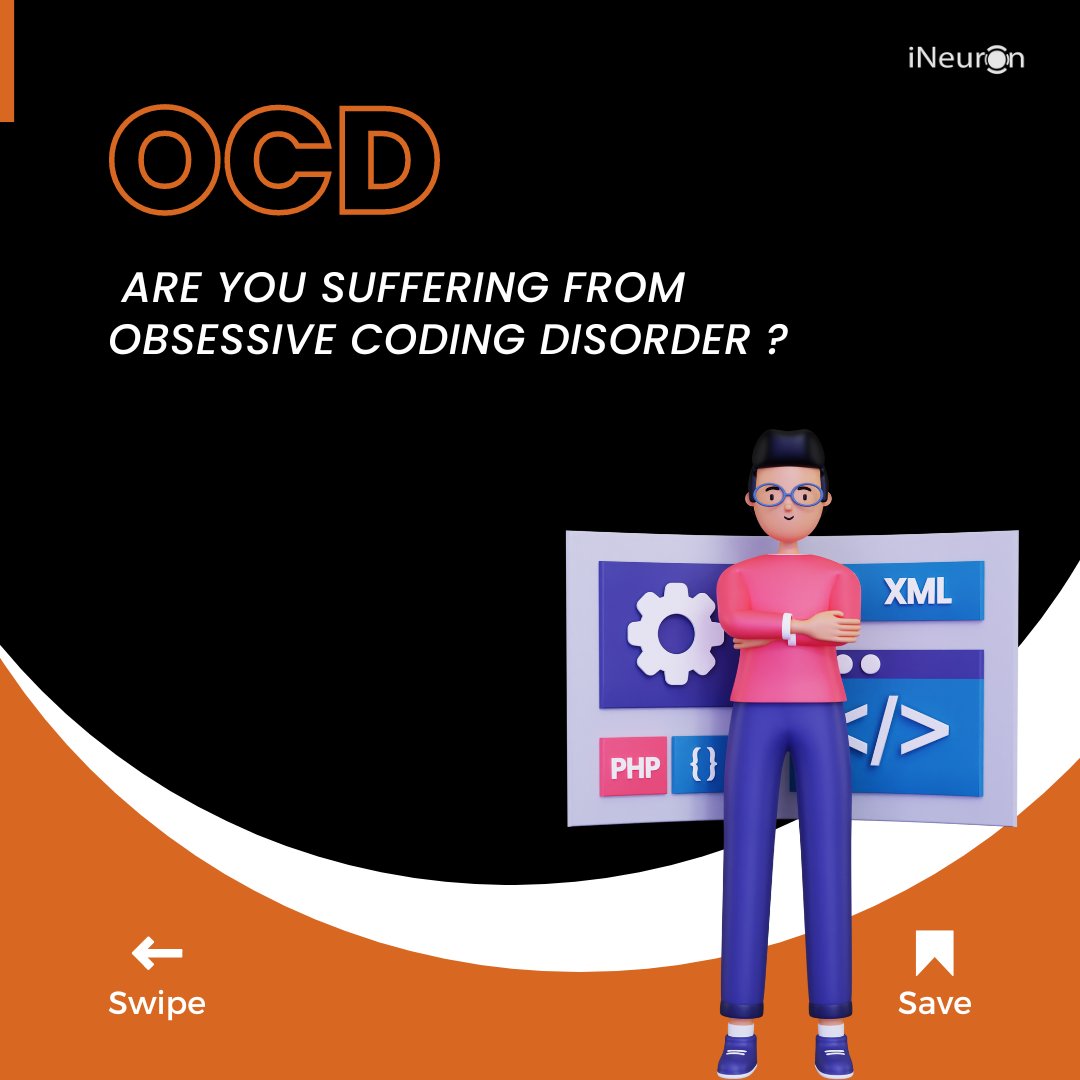 ineuron_ai's tweet image. Suffering from OCD (Obsessive Coding Disorder)
Got Absolute Solution for you!
" ONE NEURON "
(World's First OTT Platform for Education)

ineuron.ai/one-neuron
Register Yourself &amp;amp; Start your journey to be the master of coding!

#ineuron #techneuron #oneneuron #ottforeducation