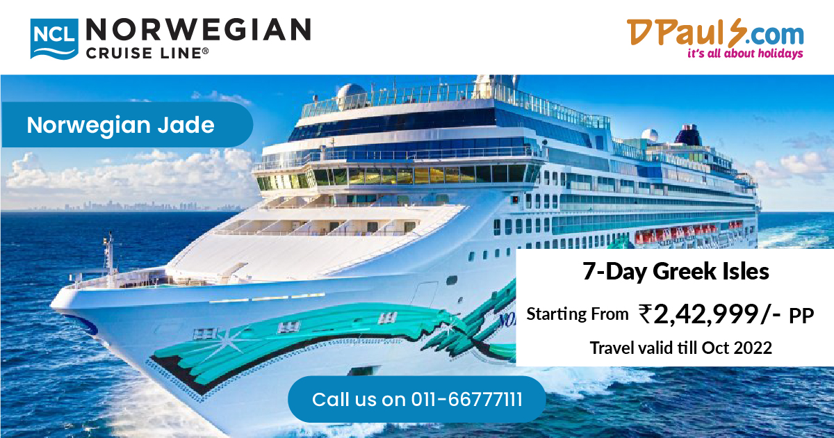 dpauls_travel's tweet photo. #DPauls_Travel
Norwegian Jade Cruise Holiday Package From Rs.2,42,999/- pp
Incl: Airfare, Stay on Cruise, All Meals on Cruise, Visa, Etc.
For click https://t.co/SfJfIedmMO OR call on 011-66777111
#CruiseNorwegian #NorwegianCruise #norwegianjade #norwegiancruiseline #CruisePackage https://t.co/yAK8DV21YK