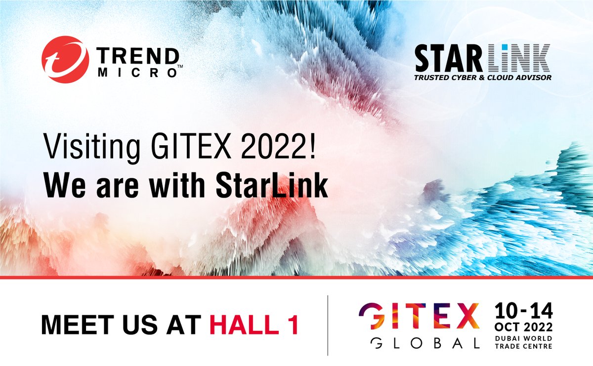 Be more resilient with @TrendMicro One.
Learn more about the Trend Micro's unified cybersecurity platform by visiting us at #GITEX StarLink stand, Hall 1.

Click here to book a meeting : lnkd.in/e6Tc9d_b

@GITEX_GLOBAL #gitex2022 #threatdefense #trendmicro