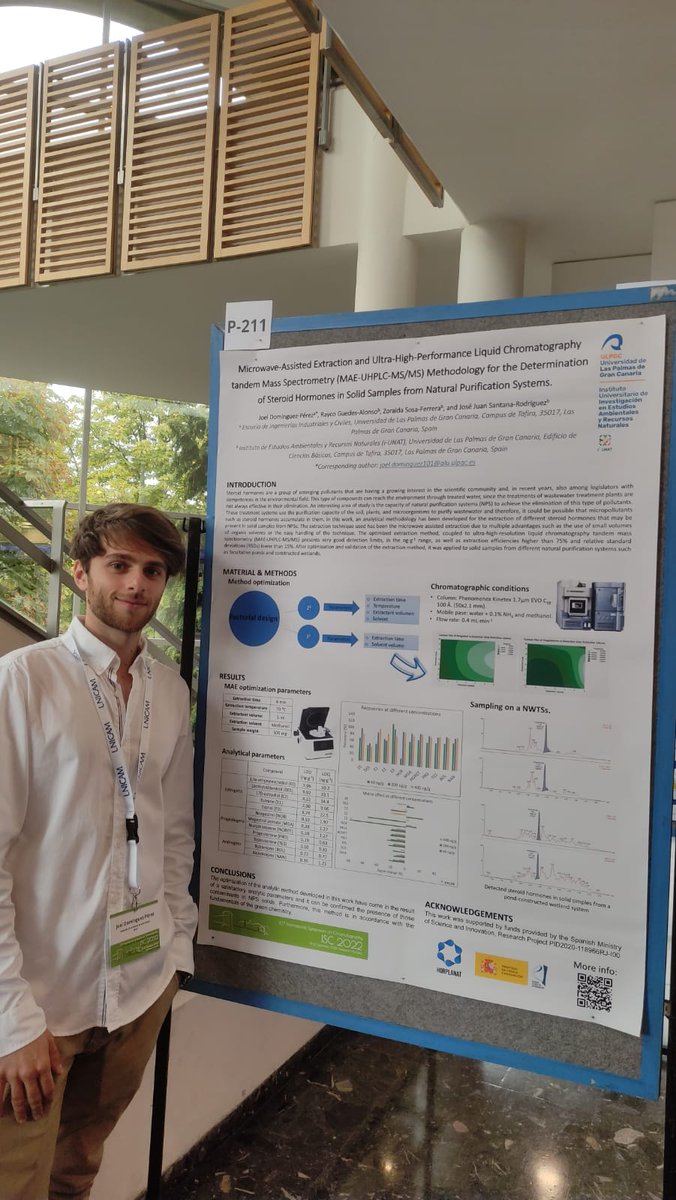 Investigadores de la división #AQMA participaron entre los días 18 y 22 de septiembre en el congreso "33rd International Symposium on Chromatography" celebrado en Budapest (Hungría) 

Presentaron resultados de <a href="/IMPLAMAC/">IMPLAMAC</a> y <a href="/HORPLANAT/">Proyecto HorPlaNat</a> entre otros

📰NOTICIA: bit.ly/3fyjA6P