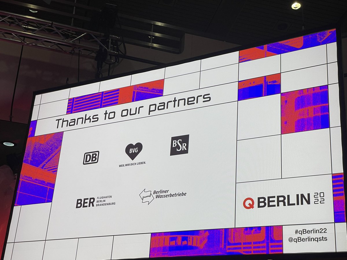 QBerlinQsts's tweet photo. Our conference wouldn‘t have been possible without the support of our partners, thanks so much to @BSR_de @wasserbetriebe @BVG_Kampagne @ber_corporate @MesseBerlin @DB_Bahn https://t.co/s9Fc304TbA