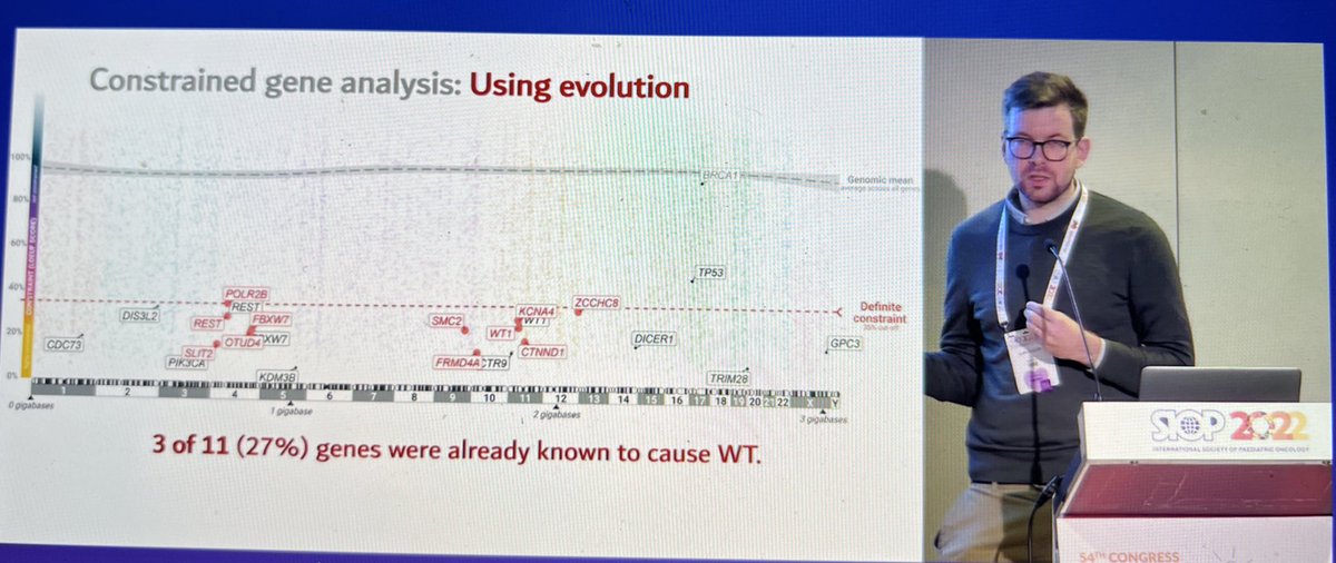 LauraRaiti's tweet photo. @StoltzeUlrik excellent talk on Wilms tumour predisposition and consideration of evolution with highly constrained genes conferring possible novel WT predisposition genes @WorldSIOP #SIOP2022 #SIOPcongress #SIOPambassador #mysiop https://t.co/mEP9naCpxe