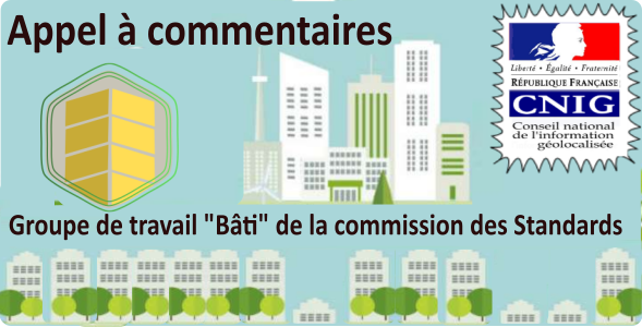 CNIG_France's tweet photo. #CNIG Groupe de travail Bâti : Appel à Commentaires pour l’élaboration d’un standard de définition du terme “Bâtiment”
https://t.co/FnEidWuOm9
La consultation est ouverte jusqu'au 30 octobre ! https://t.co/X6wDTfzBVF