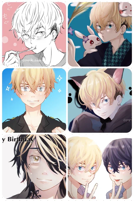 #今月描いた絵を晒そう 
プラス相互さんのおたおめ3枚✨🥰 