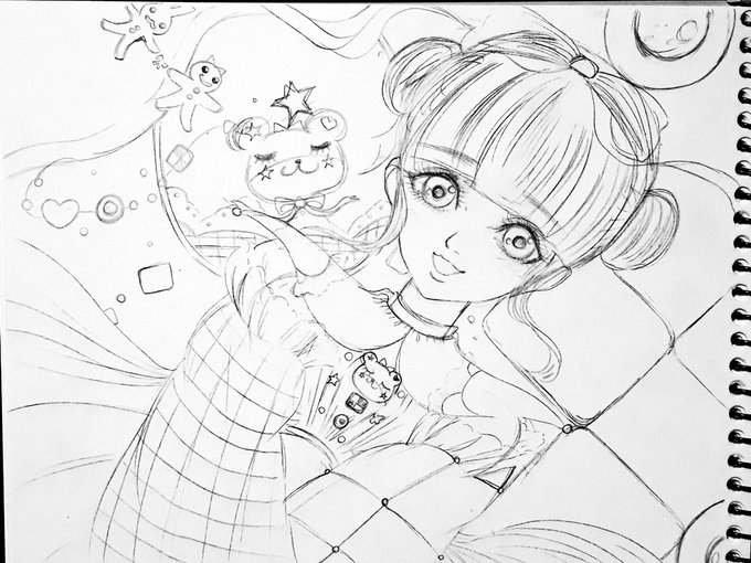 🐻💖🍪背景を下書き中🥰🎨✍💕 