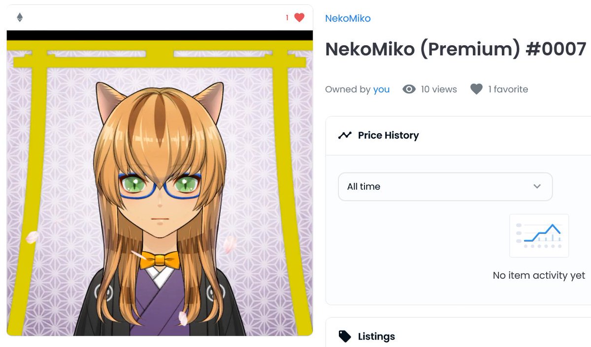 <a href="/NekoMikoNFT/">NekoMiko🐾-猫巫女- 9/30 18pm(JST) Reveal!</a> My Lucky 7 is Yellow frame “Good fortune and good luck”!! ニヤニヤ～ ❤️ #NekoMikoNFT #Cat