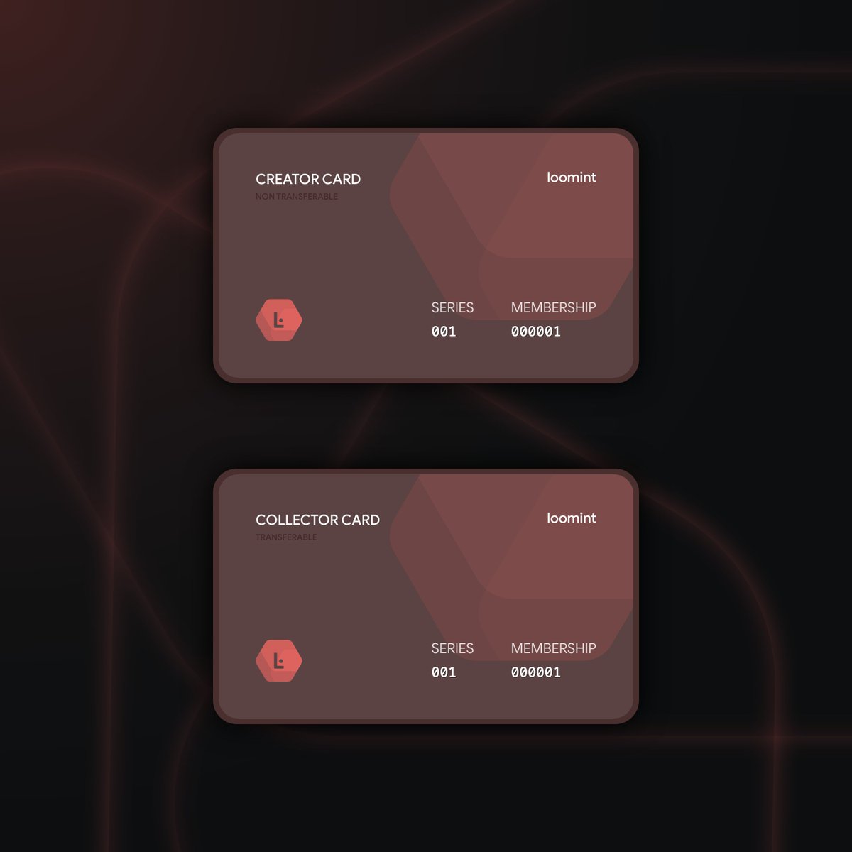 loomint's tweet photo. Introducing our limited series CREATOR CARD and COLLECTOR CARD premium membership passes.

Limited NFT passes will be available to mint very soon.

Unrivalled privileges and lifetime access.

#nft #nfts #NFTCommunity #nftcollector #nftcreator #nftmint #shill #loomint https://t.co/UOKeY8Qpty