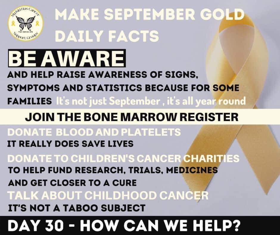 govan31's tweet photo. #childhoodcancerawareness #makeseptembergold #mykidhascancer #researchmatters #BeAware #donateblood #donateplatelets #anthonynolan #taboosubjects #letstalkaboutchildhoodcancer #raiseawarenessofchildhoodcancer #awareness #makeseptembergolddailyfacts https://t.co/t1Bia7reA4