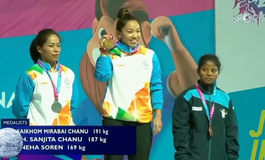 Happy on winning gold medal in the 36th National Games 2022 in Gujarat.