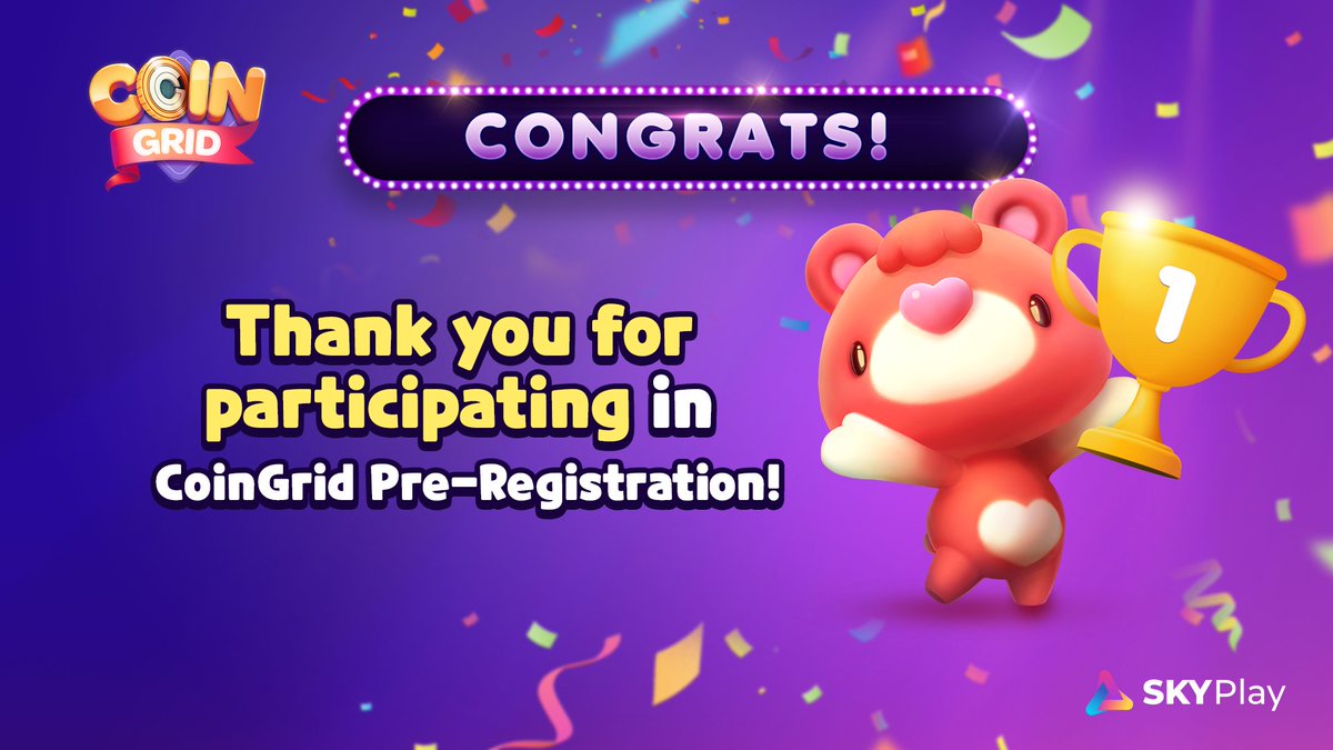 skyplay_SKP's tweet photo. 🏆 CoinGrid Pre-registration Event Winners of The Gleam Event 

Thank you for participating in the pre-order event.

Winner List
https://t.co/8ll55Hi0jh

Security issues and stability checks are being confirmed quickly, so good portal functions are expected to proceed quickly🤫 https://t.co/VNH2s3X554