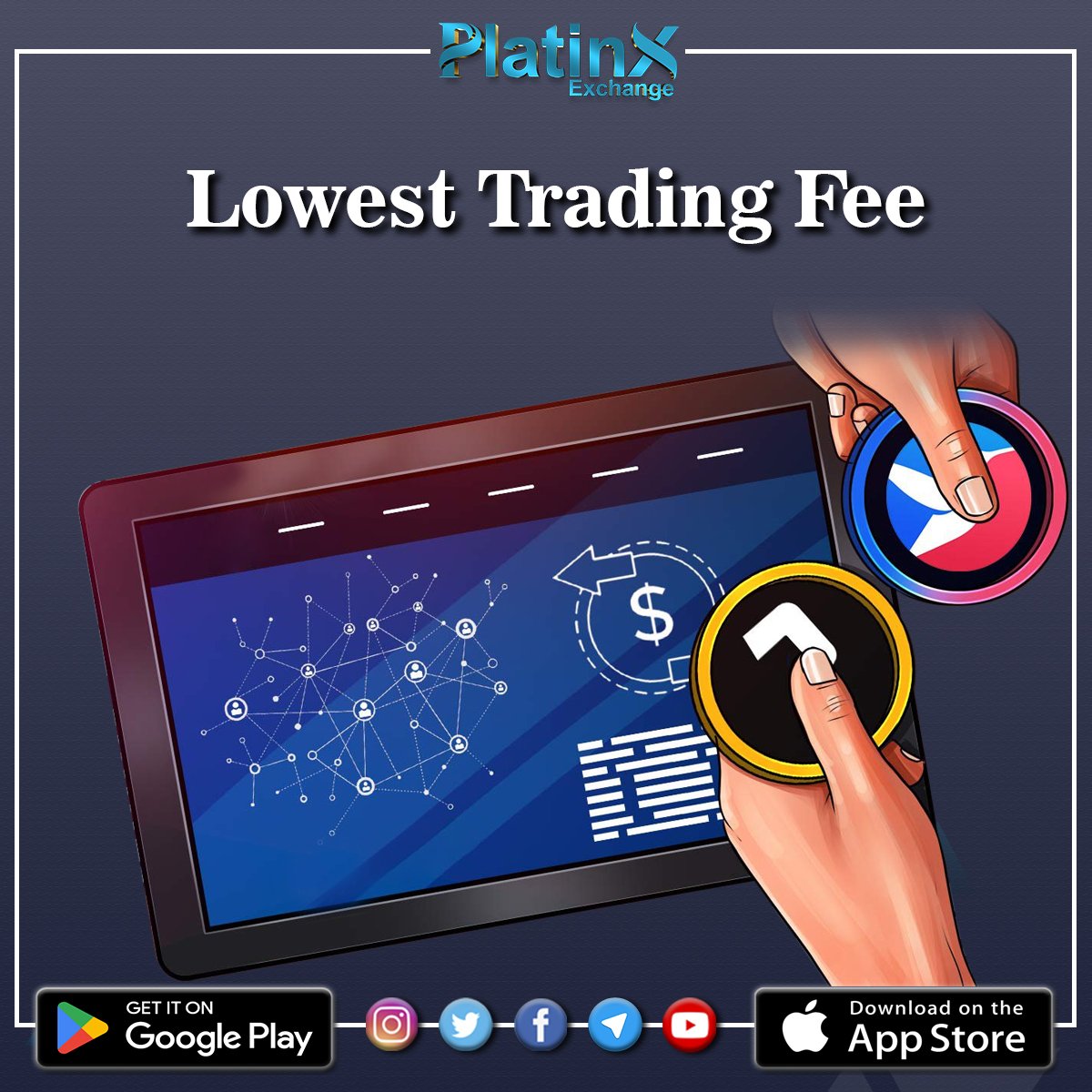 PlatinXExchange's tweet photo. #platinX #exchange works with #automated softwares, which helps in keeping #trading fees at the lowest to eventually increase your #profits.
.
.
Learn more: https://t.co/8ob6KG4HxB
.
.
#PlatinXExchange #cryptoexchange #tradingcrypto #tradingtoken #Cryptosolutions #crypto #trade https://t.co/n65HUOmFkj