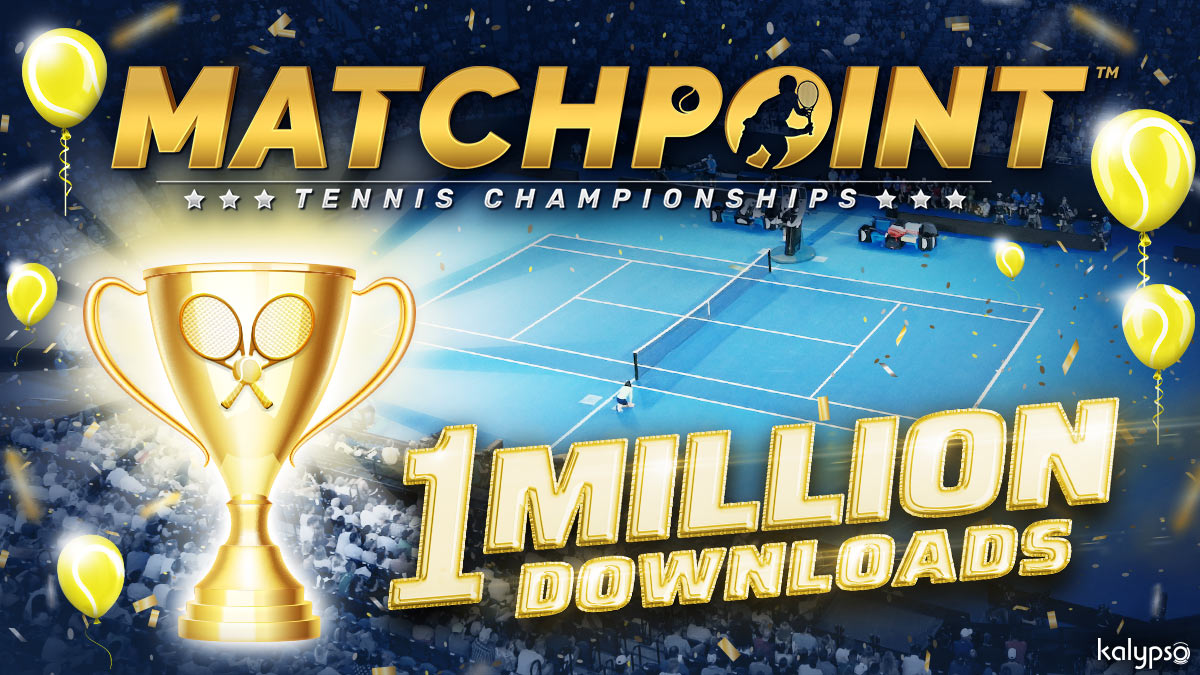 kalypsomediaDE's tweet photo. 1 Million! So viele Downloads von Matchpoint – Tennis Championships habt ihr platziert! Eine Millionen Mal danken wir euch für euren Support für #MatchpointGame, euer stets konstruktives Feedback und all eure Volleys, die uns zu diesem erstaunlichen Meilenstein verholfen haben 💙 https://t.co/A0MqrqfoE1