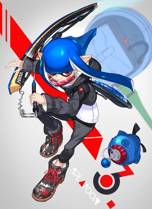 スプラ3のマイイカちゃんー ドライブワイパーという最高に楽しいブキをありがとうイカ研…#スプラトゥーン3 #Splatoon3 