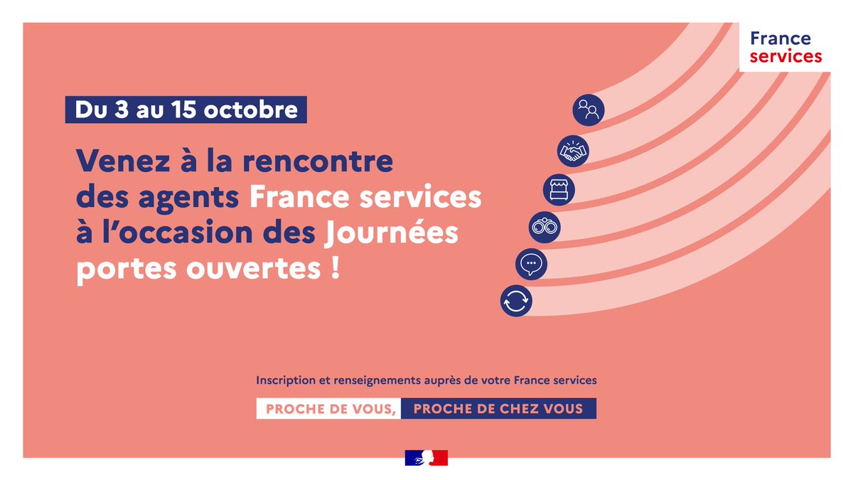 France services c’est quoi ? À quoi ça sert ? Les agents des France services portées par la #msadlg à Bergerac, Ribérac et Marmande vous répondront à l’occasion des journées portes ouvertes du 3 au 15 octobre. Venez nombreux !
Horaires d'ouverture➡dlg.msa.fr/lfp/fr/nos-esp…