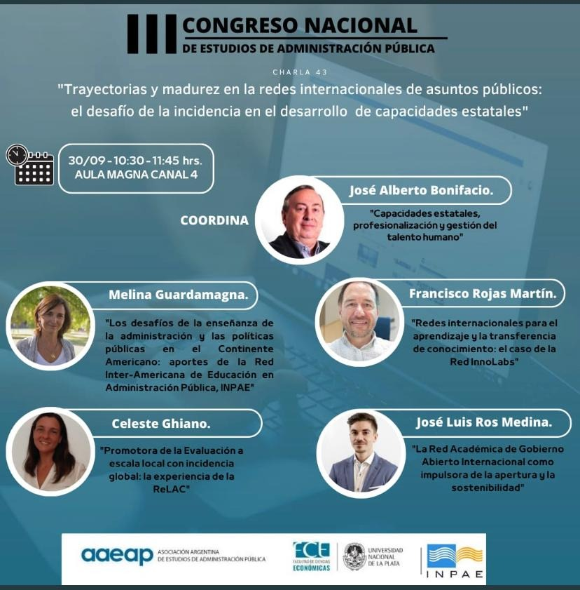 novagob's tweet photo. 📌@ffranrojas, presidente de @novagob, participa hoy en el III Congreso Nacional de Estudios de Administración Pública de @AAEAPok, para exponer el caso de la #RedInnolabs y la importancia de las redes para la transferencia de conocimiento.
¡Gracias por la invitación! https://t.co/74fsrbZ277