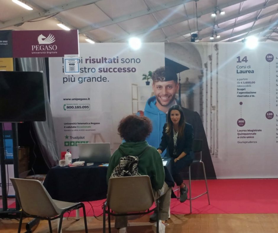 unipegaso_it's tweet photo. UniPegaso protagonista della prima tappa della nuova edizione del @SaloneStudente🏫
Presso il nostro stand sarà possibile provare l'innovativa piattaforma #Orientest che guiderà i giovani studenti nella scelta del percorso universitario da intraprendere 🎓 https://t.co/kmuCkYixBc