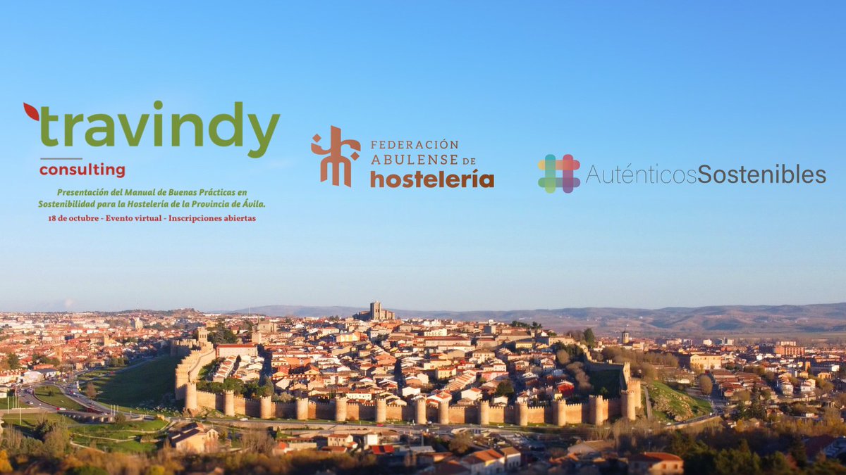 #Ávila  - La <a href="/FHosteleria/">Federación_Abulense_Hostelería</a> y <a href="/Travindy_ES/">Travindy_ES</a> quieren ayudarte a implementar una forma de gestión más #sostenible en tu #alojamiento, bar o #restaurante y para contarte cómo lo puedes conseguirlo, han organizado un evento virtual el 18 de Octubre. ¿Te apuntas? eventbrite.com.pe/e/entradas-man…