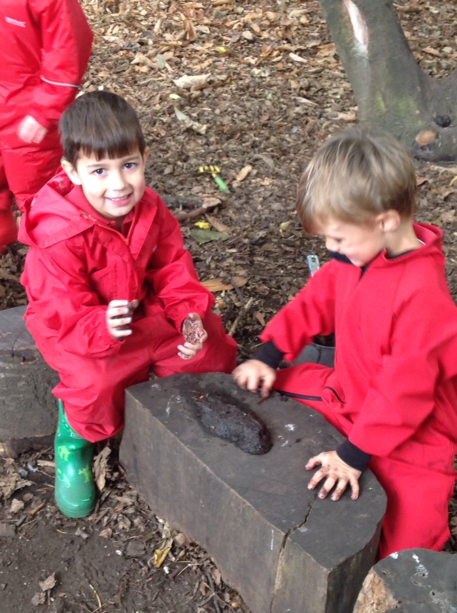 BGS_LowerSch's tweet photo. We had fun in the woods this week making mini beasts with mud and getting very muddy hands what fun. #bgs_reception #bgs_funwithmud #bgs_outdoorlearning https://t.co/DZb9e2Cmbd