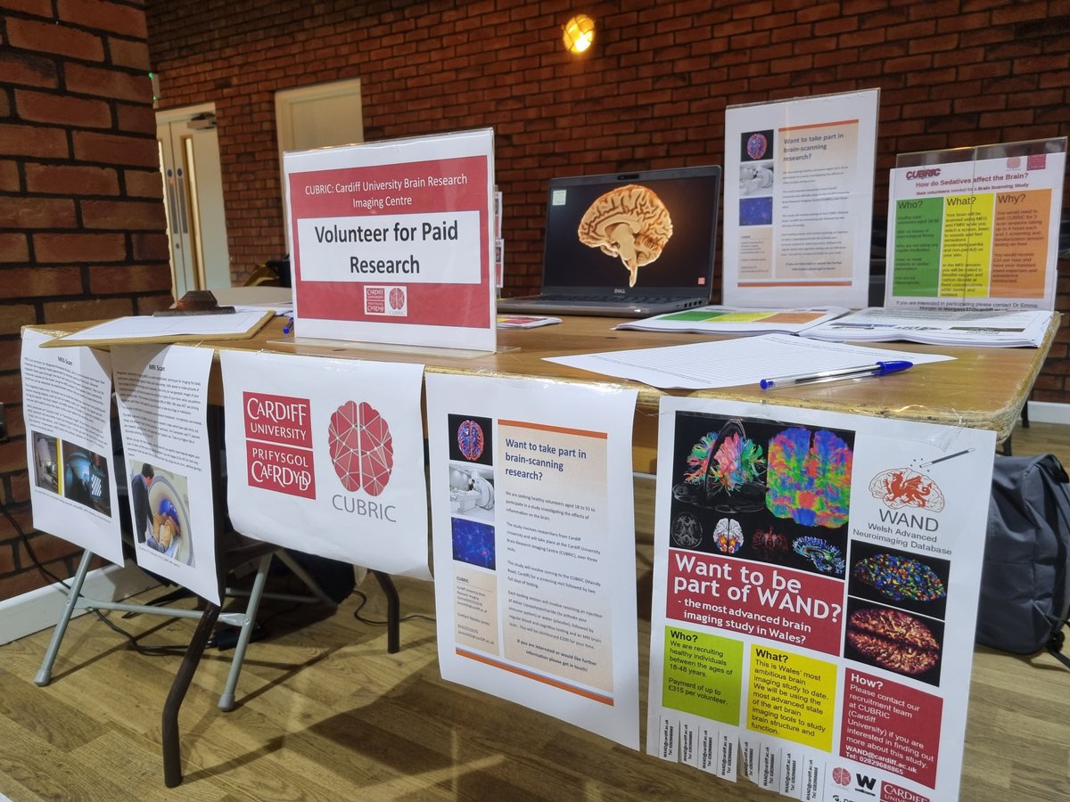 CUBRICcardiff's tweet photo. Head down to the Cardiff University Freshers' Fair to chat with our researchers about volunteering for a brain research study! ๐ง ๐๐ #CUBRIC #cardiffuni #freshers #brain #research #imaging #neuroscience #students https://t.co/G2Xh9enVru