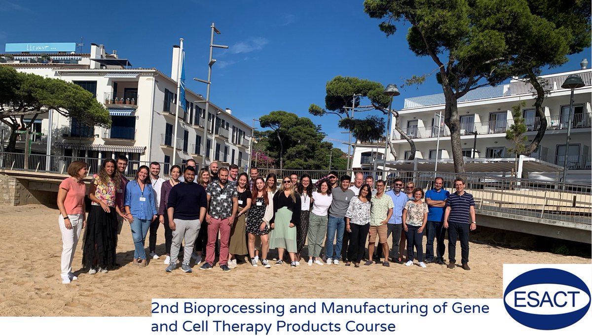xinoxan's tweet photo. It's been a great time here in Llafranc revising most relevant aspects of #bioprocessing and #manufacturing of CGT-based #therapies. Big THANKS to #ESACT, lecturers and students for their support and interest in this iniatitive. Special thanks to @hterramar for all arrangements. https://t.co/P7svvfBU1Z