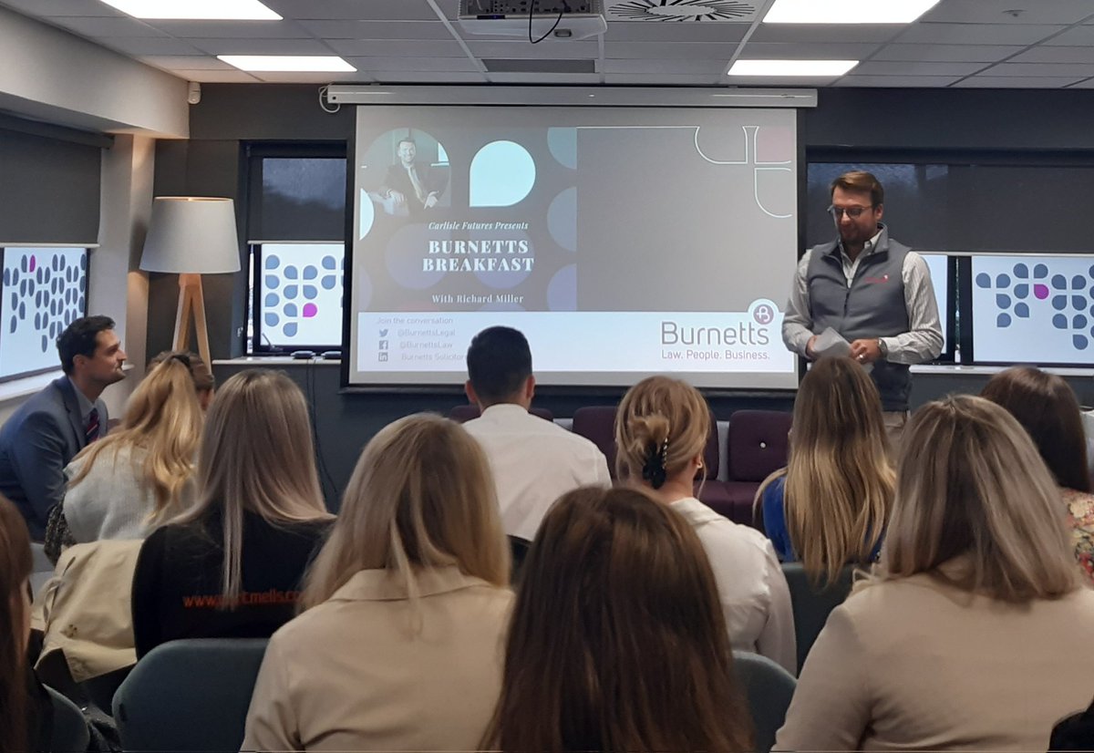 Fantastic <a href="/CarlisleFutures/">Carlisle Futures</a> event this morning with an inspirational talk from Richard Miller of @BurnettsLegal