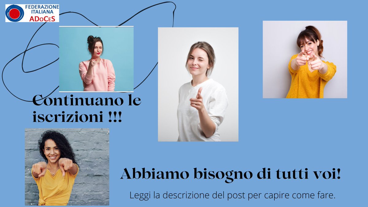 ADoCeS_Fed's tweet photo. Continuano le iscrizioni alla piattaforma https://t.co/WYs9KmewyE 

Ti invitiamo ad iscriverti a questa piattaforma (https://t.co/rW09Cm2yJO) selezionando l'evento nell'apposita casella compilando l'iscrizione scaricando la scheda dal link in blu. https://t.co/XnOZxccem0