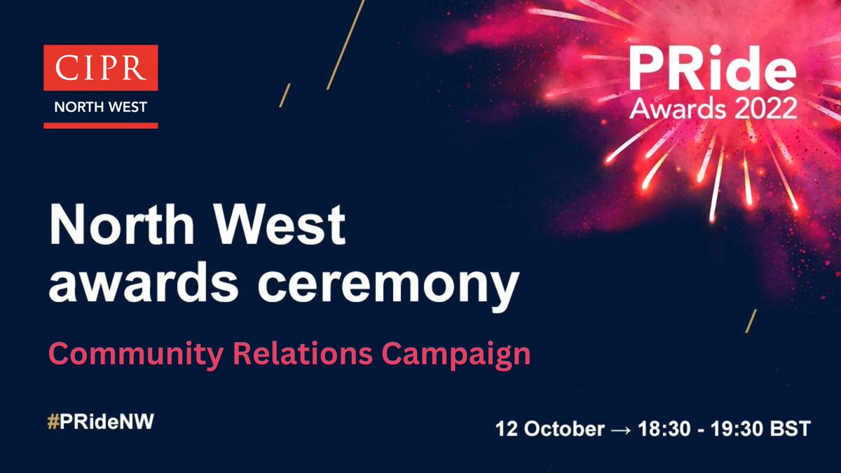 Don't forget you only have until Tuesday (4 Oct) to book your tickets for this year's #PRideNW Awards. 

Shout-out to <a href="/Catapultpublicr/">Catapult PR</a> <a href="/FontComms/">Font Comms</a> <a href="/VivaTweets/">Viva</a> shortlisted for best Community Relations Campaign. bit.ly/3dsQRzk