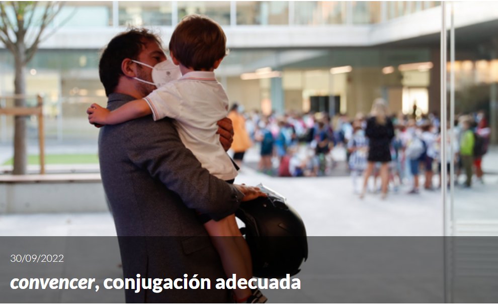 Fundeu's tweet photo. El verbo «convencer» es regular y se conjuga como el verbo «vencer», de modo que lo adecuado es «convenza», no «convezca».
#recoFundéu
https://t.co/zAQLgAKnQf https://t.co/1g9mQFnJ4s