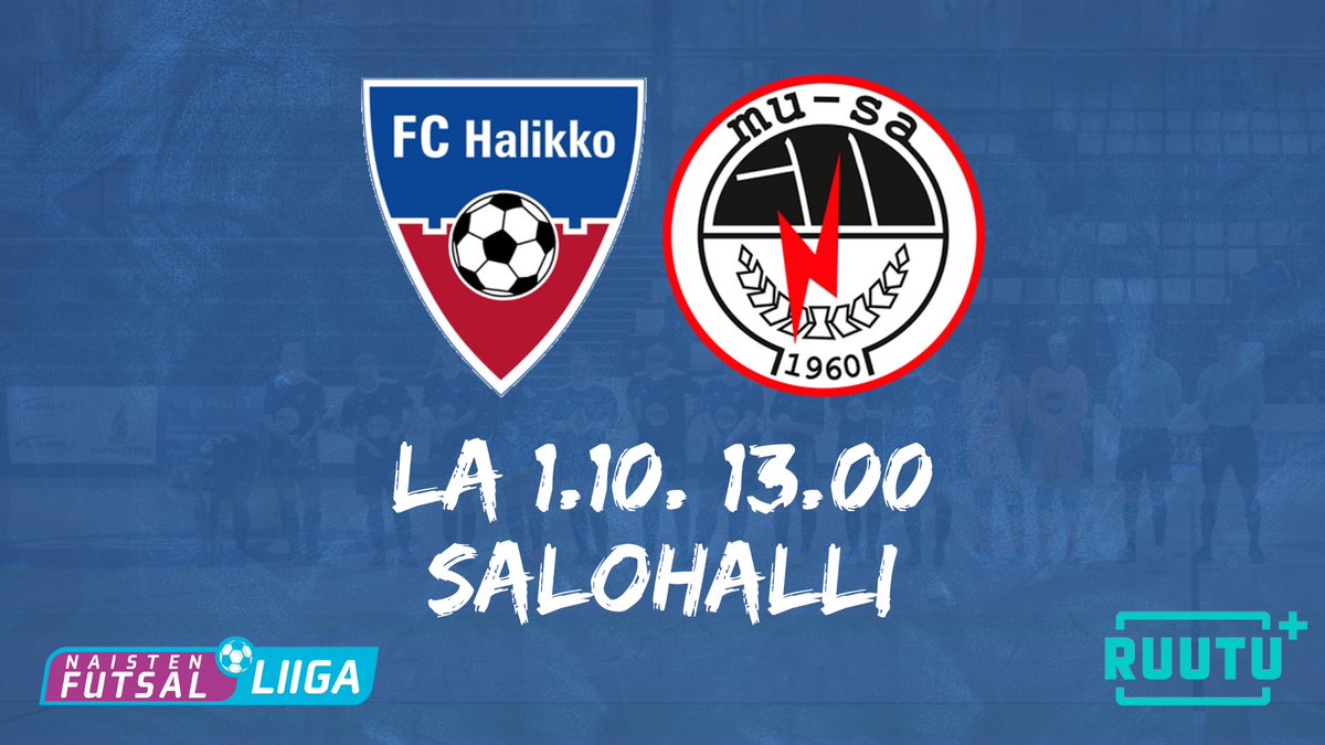 ❤️💙 Huomenna jatketaan Salohallissa hallitsevaa Suomenmestaria vastaan!  🔥

⚽️ FC Halikko - MuSa
📍 Salohalli
⏱️ 13.00
🎟️ 5€, alle 16-vuotiaat ilmaiseksi

Nähdään hallilla! 🤩 

Jos et pääse paikalle, pelin näkee Ruutu + palvelusta <a href="/hatakkaa/">Riku Hatakka</a> selostamana! 🔥
