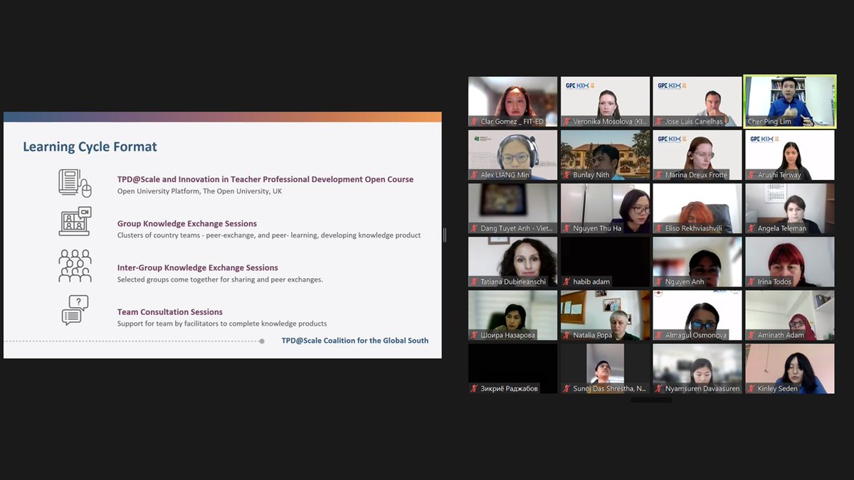 KIXEMAP's tweet photo. #KIXEAP Learning Cycle 5 w/ @TPDatScale has started! More than 70 participants from KIX EAP countries attended the first session last week. The course will explore how ICT-mediated TPD programs can be scaled through adaptation/localization to improve students' learning outcomes. https://t.co/Vsujm91ZkX