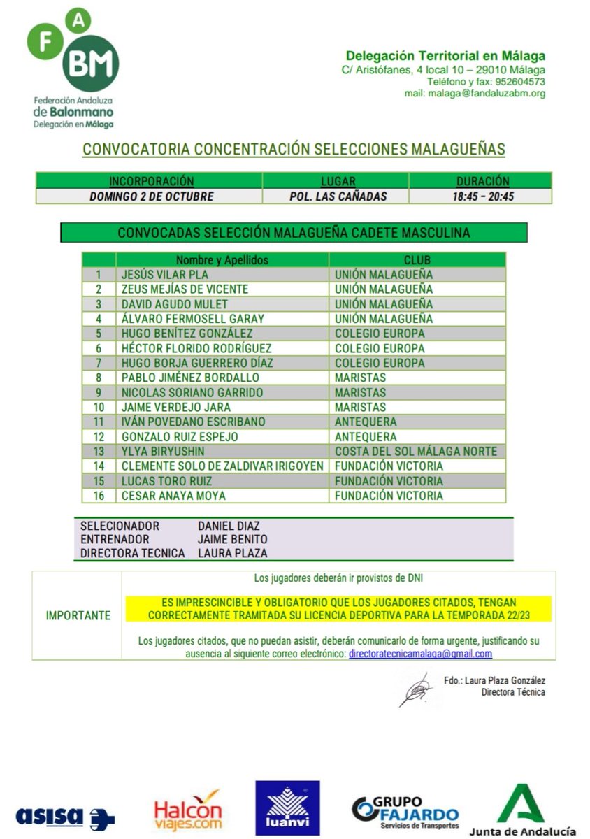 FABM_Malaga's tweet photo. 📢Seguimos con la Segunda convocatoria de Selecciones Malagueñas para disputar partidos amistosos en la jornada del domingo día 2 por la tarde📢

Muchas gracias al club @cbmsfa_mijas por la cesión de las instalaciones, juntos sumamos más✅ https://t.co/qHuTXWvWHG
