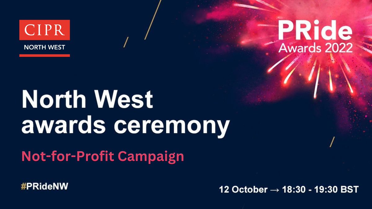 We can't wait to celebrate with <a href="/Catapultpublicr/">Catapult PR</a> <a href="/ComIntCare/">Community Integrated Care</a> <a href="/WS_Manchester/">Weber Shandwick MCR</a> who have been shortlisted for the best Not-for-Profit Campaign at this year's #PrideNW Awards 🎉

Book your tickets 👉bit.ly/3dsQRzk