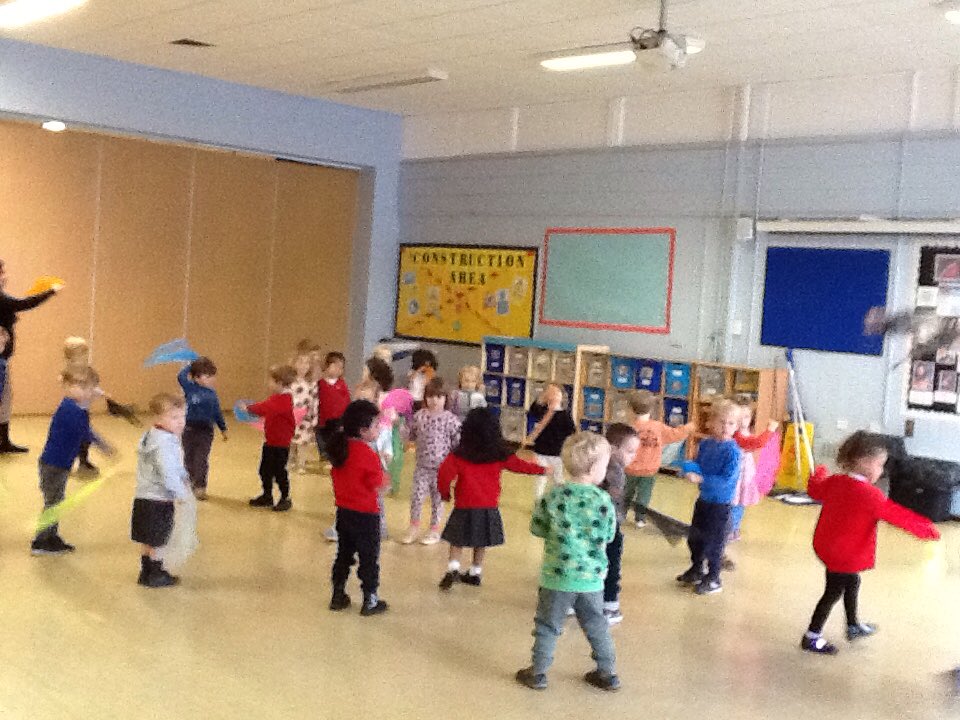 Wow!! We had so much fun playing with our scarves. We waved our scarf, ran around the hall and tried really hard to follow the instructions.  #FunFriday.