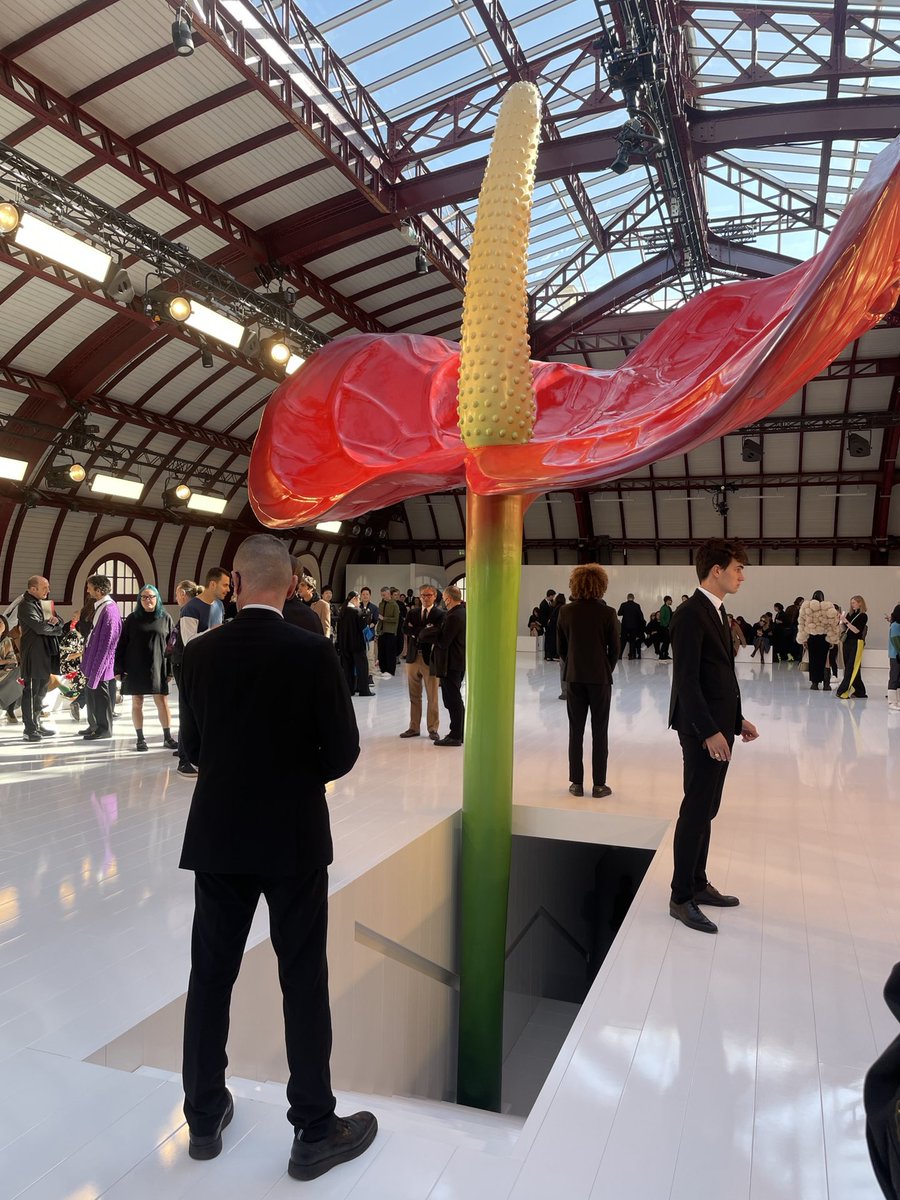 Giant anthurium at #Loewe. Yeah, it’s exactly what it looks like. #PFW
