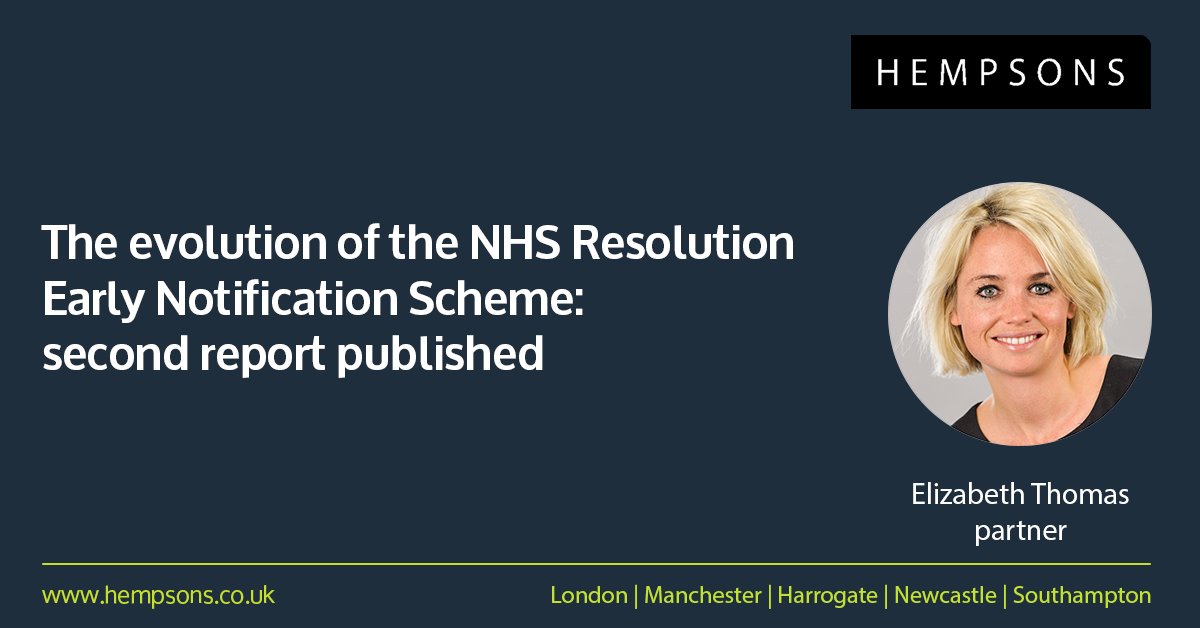 hempsonslegal's tweet photo. The Early Notification Scheme team from NHS Resolution have published their second report on the evolution of the ENS. Healthcare litigation partner @ETHempsons discusses the report’s findings: https://t.co/dQb4nzRBJF #nhsresolution #healthcare https://t.co/L2AXqo5tix