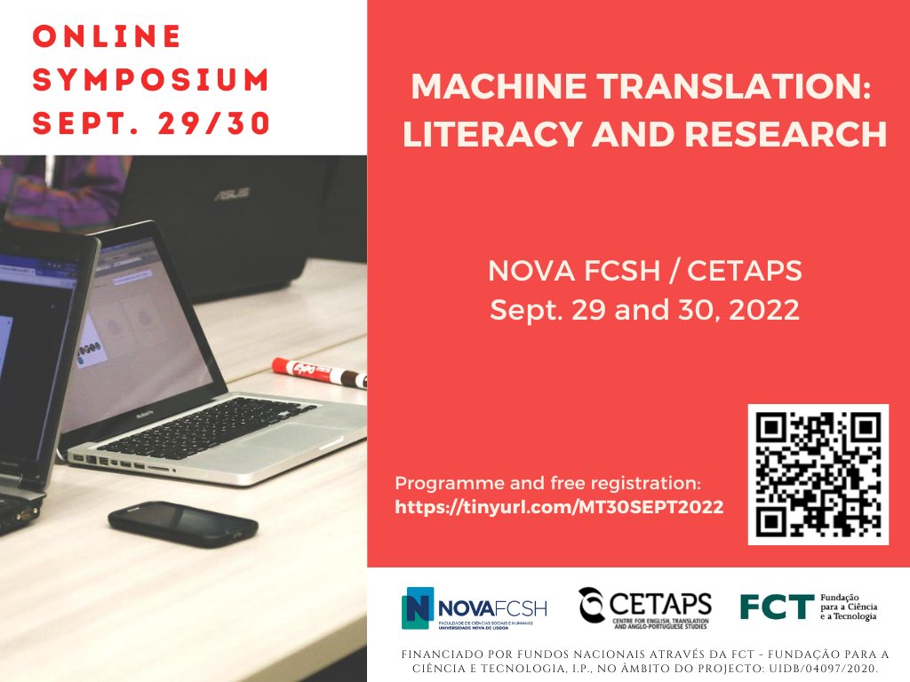 LeidenTranslat1's tweet photo. To celebrate #International #Translation Day, our very own @agdorst and @SusanaValdez will present their work on #MachineTranslationLiteracy in education (Dorst) and healthcare (Valdez) as keynote speakers at the NOVA FCSH /CETAPS online symposium today. https://t.co/ogD1YPlK5O