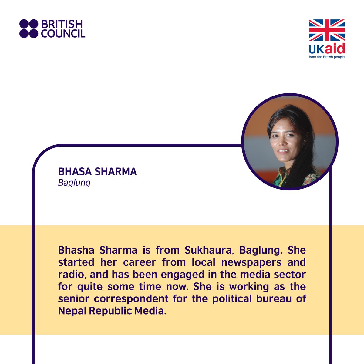 npBritish's tweet photo. (1/3) We are happy to announce the selected #WomenReporters from across #Nepal, who will be attending a 5⃣week of virtual workshop facilitated by experts & with an opportunity to publish their work on the links between #Gender & #ClimateChange as a part of our #RoadToCOP campaign https://t.co/rP0Axx9Loj