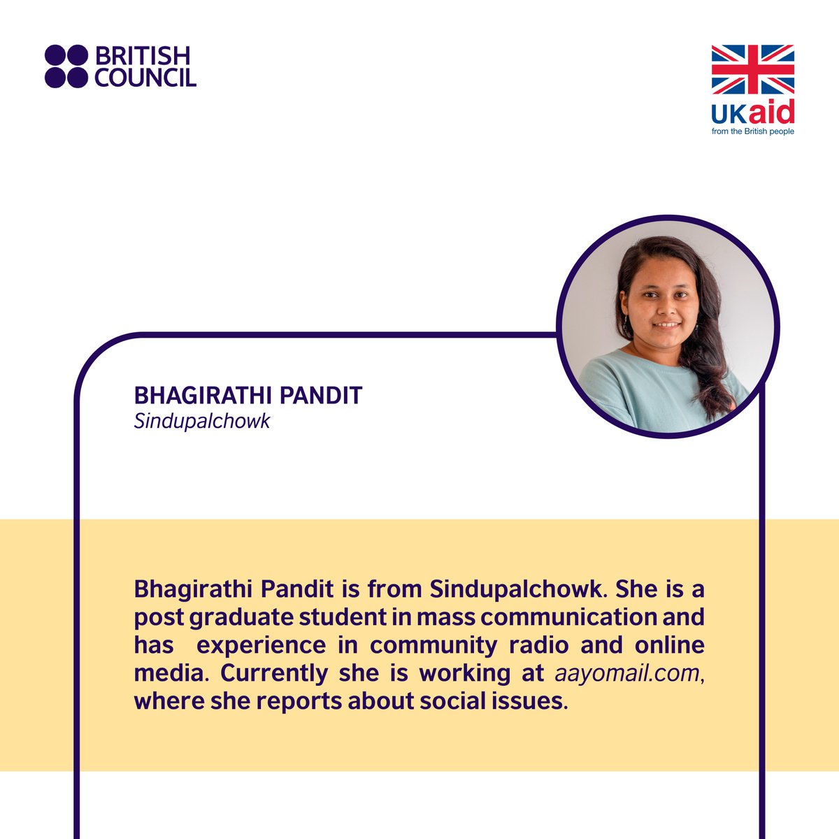npBritish's tweet photo. (1/3) We are happy to announce the selected #WomenReporters from across #Nepal, who will be attending a 5⃣week of virtual workshop facilitated by experts & with an opportunity to publish their work on the links between #Gender & #ClimateChange as a part of our #RoadToCOP campaign https://t.co/rP0Axx9Loj