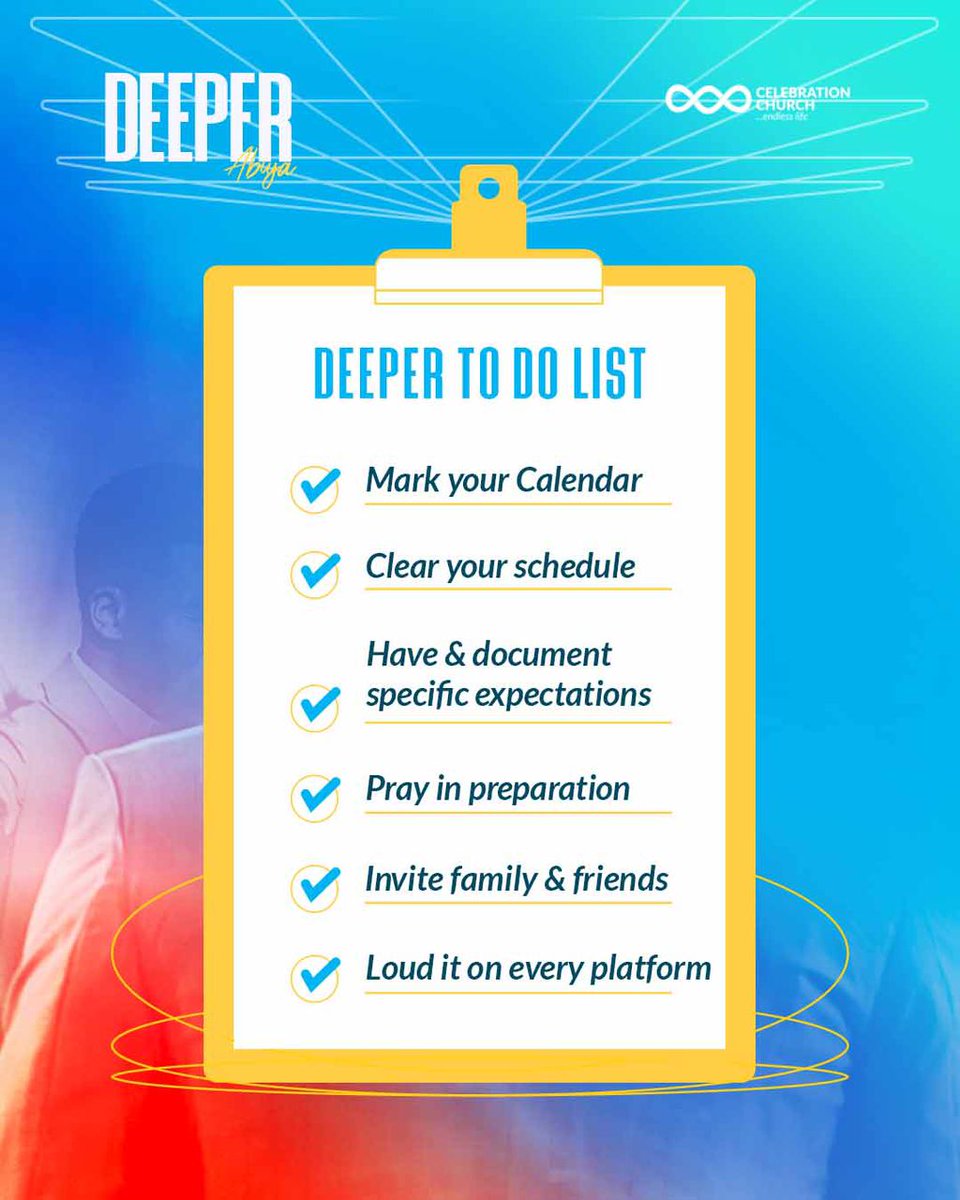 CCI_Abuja's tweet photo. Which of these have you done already? If you haven't done any, it's time to start. Deeper is upon us. 💃

#cciabuja #cciglobal #deeper #deeperabuja #deepercci https://t.co/nnlGW6F1ql