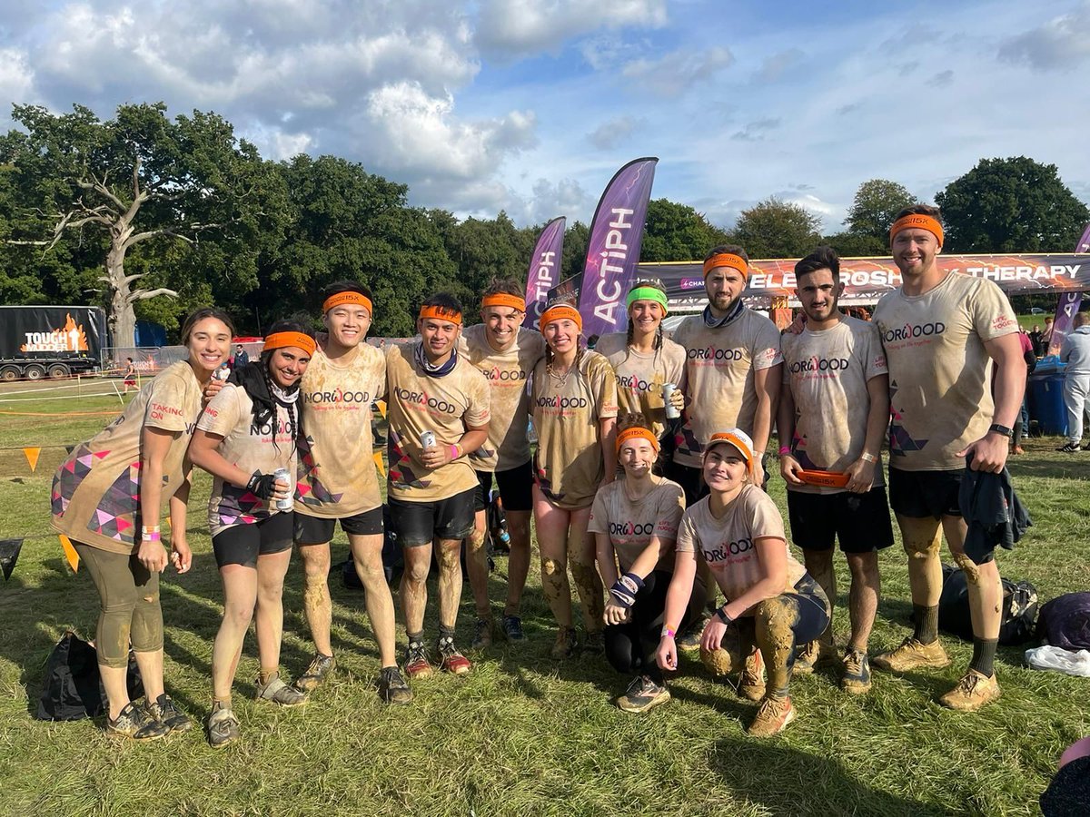 A huge congratulations to this amazing team of LiFEr's, who smashed <a href="/ToughMudder/">Tough Mudder</a> 2022! 

The team raised a whopping £2,815 for <a href="/norwooduk/">Norwood</a>, this will help transform the lives of children and families facing challenges and anyone with a learning disability or autism.

Well done! 🧡