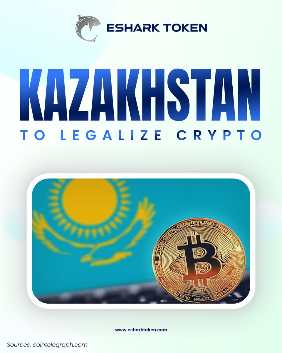 EsharkToken's tweet photo. Kazakhstan is ready to legalize crypto and for converting cryptocurrencies to cash if there is demand, said Kazakhstan's President. What do you think of this news, Sharkie Squads?
#esharktoken #tokeneshark #eshk #cryptoforgamers https://t.co/B43F4oEVAc
