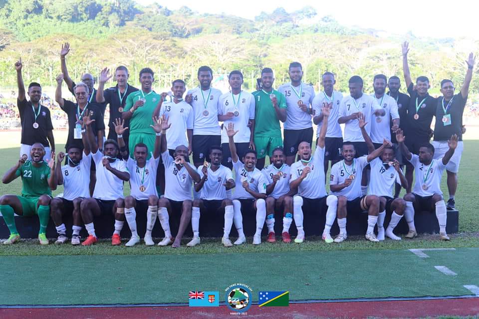 FijiFootball_'s tweet photo. The Digicel Bula Boys 🇫🇯 finished 3rd in the MSG Prime Ministers Cup 2022 beating Solomon Islands 1-0 in the Bronze medal playoff this afternoon.

#FijiFootball #BulaBoys https://t.co/HlmVDtn70R