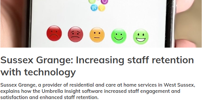 UmbrellaInsight's tweet photo. Great to see Umbrella Insight #successstory published by Digital Social Care - we are bringing huge benefit to #careproviders - improving their #employeeengagement , #staffretention and #staffwellbeing 👏👏
https://t.co/Odc4g2zq72 https://t.co/GaK2w1AWVT