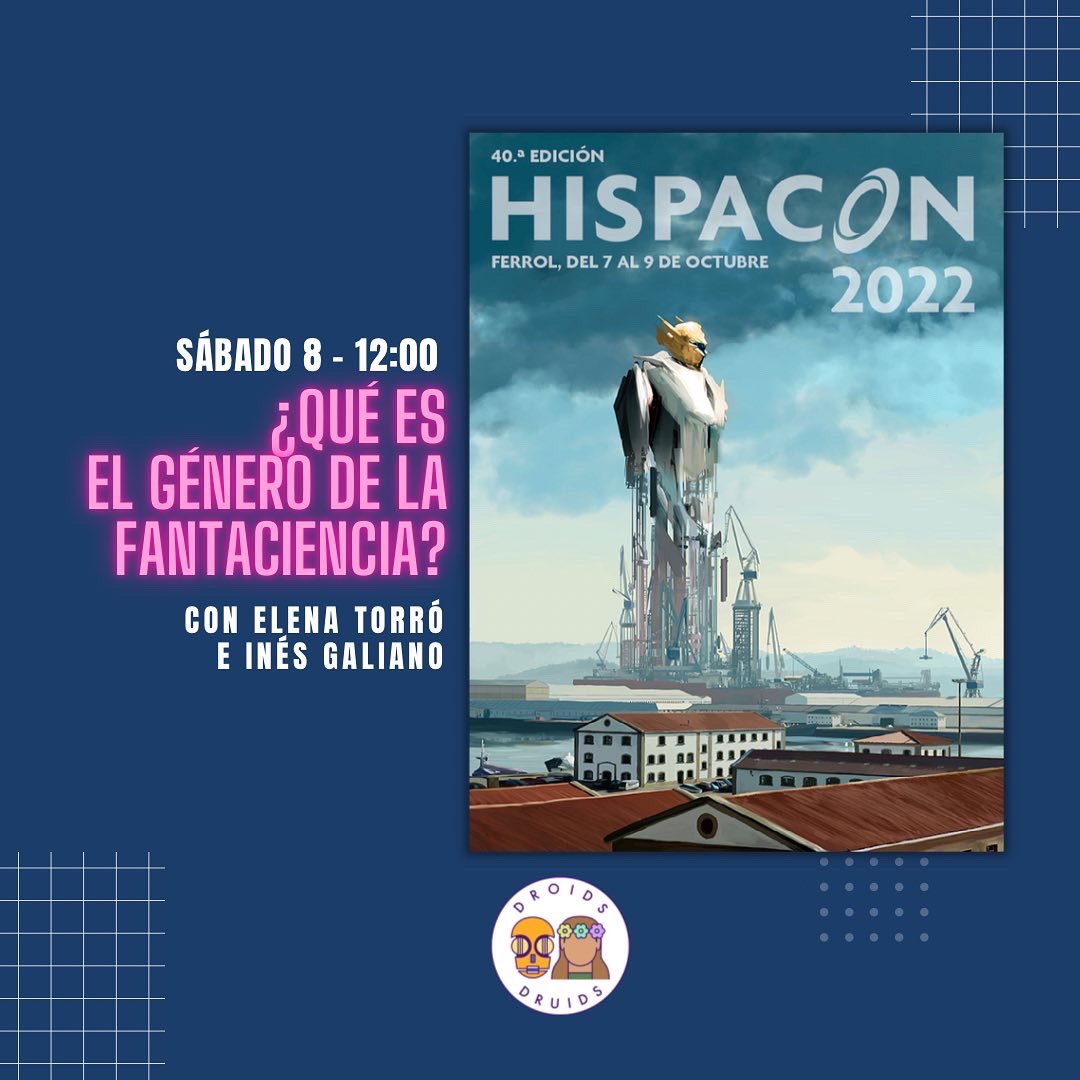 DroidsAndDruids's tweet image. ¡Que ya llega la Hispacon!

Estaremos hablando de fantaciencia en una charla de media hora el sábado 🤖🧙‍♀️

Y además, por supuesto, en la GALA de los premios IGNOTUS 🤩 ¡Qué ganas!

¿Nos vemos en Ferrol?

#hispacon2022 #hispacon #portico