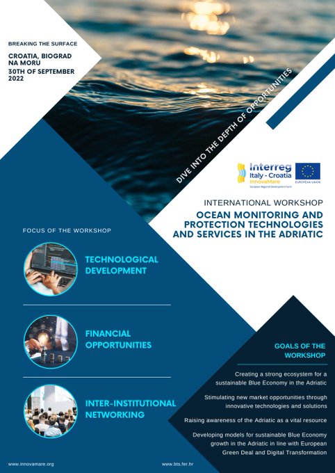 CMEMS_EU's tweet photo. #CopernicusMarine is grateful for the invitation to present its service at the workshop '#Ocean monitoring and protection Technologies and Services in the #Adriatic'. The event is taking place today at Biograd, Croatia. Thanks to @innovamare and @EIB for this amazing opportunity! https://t.co/N6yJ3D6NJC