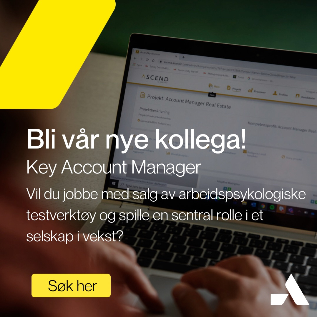 assessio's tweet photo. 🆕 Vi søker nå to dyktige Key Account Managers som vil hjelpe oss med å bearbeide eksisterende kunder, samt tiltrekke oss nye.
👉 Les mer om stillingen og send din søknad her: https://t.co/A387dAOG6T
#ZeroTalentWaste #Assessio #ledigestillinger #ledigstilling #HR #rekruttering https://t.co/gLRG5ApOo6